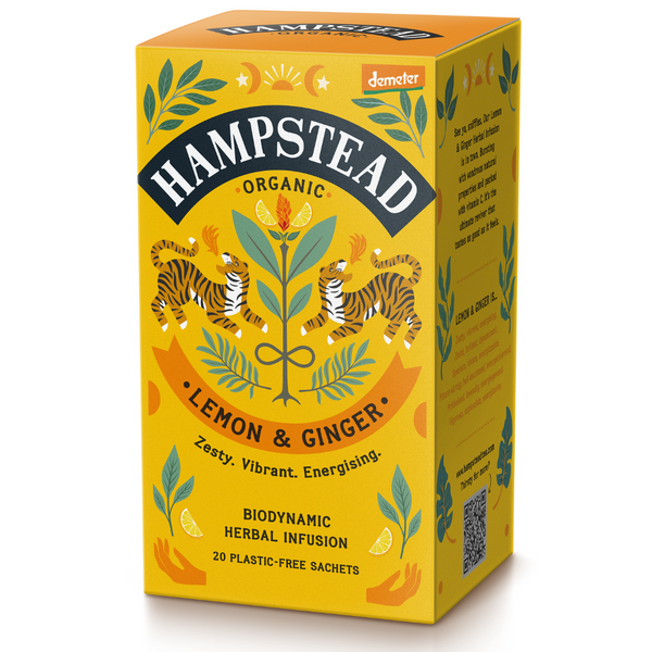 Hampstead Tea Organic Lemon & Ginger Tea Bags - Hampstead Tea - Biodynamic and Organic Teas