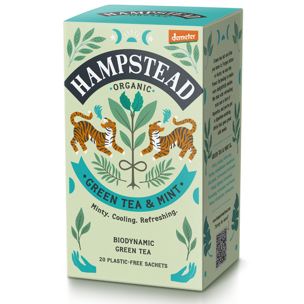 Hampstead Tea Organic Green Tea with Mint Tea Bags - Hampstead Tea - Biodynamic and Organic Teas