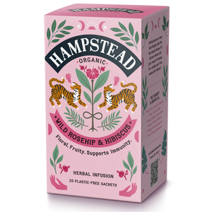 organic rosehip & hibiscus tea hampstead tea