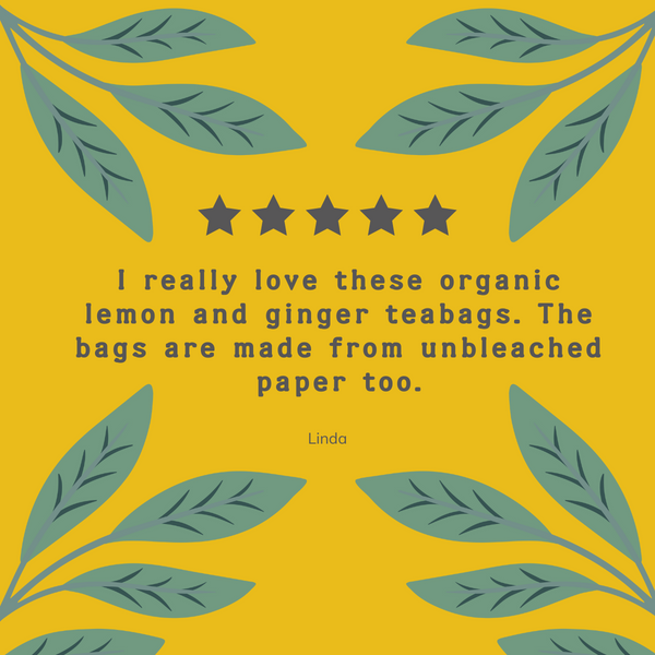 organic lemon and ginger tea bags